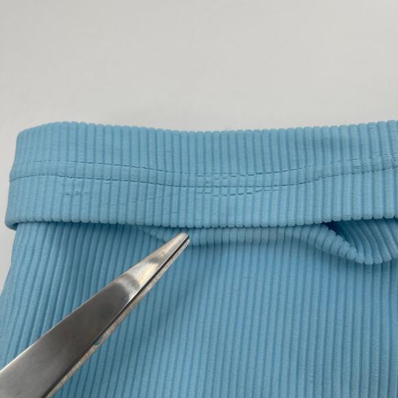 Jonathan Simkhai Swim Bikini Bottom Size Large Ribbed Horizon Blue Belt NWT - Picture 9 of 16